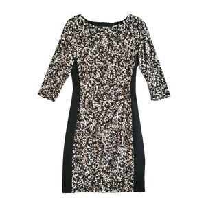 Lauren Ralph Lauren Women's 3/4 Sleeve Black and White Jersey Dress 8